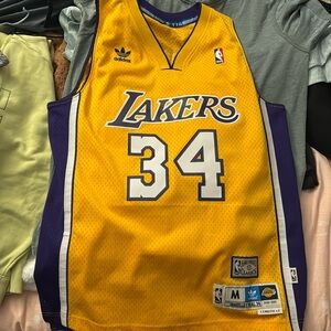 Adidas O’Neal sleeveless jersey Shaq Lakers NBA